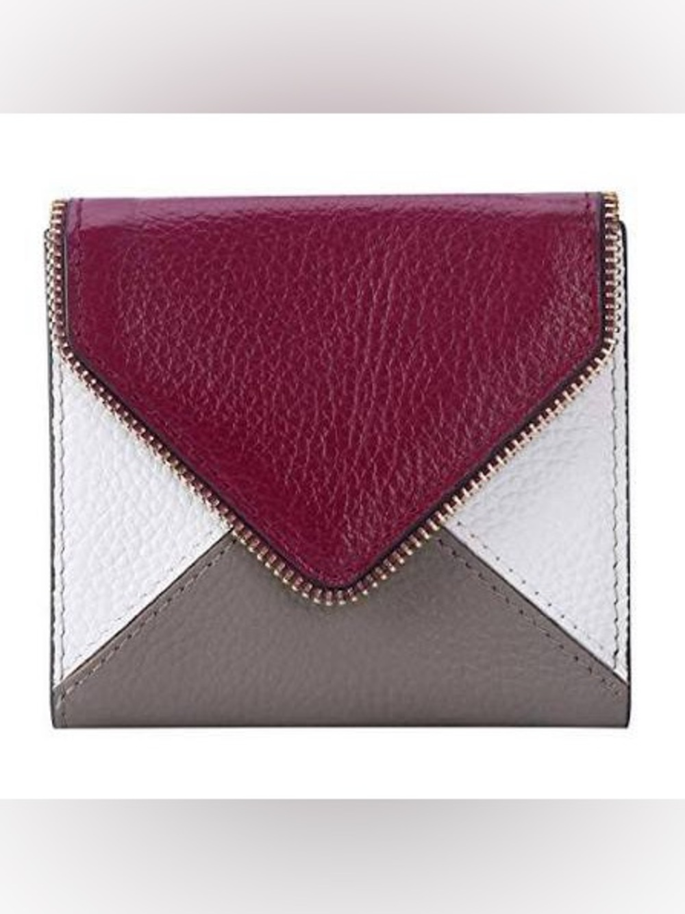 Lavemi Compact Envelope Wallet Mini RFID Blockkng - Red White and Tan